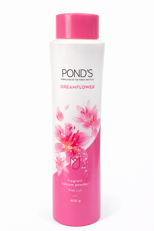 POND’S Dreamflower Pink Lily Fragrant Talcum Powder 400g | Long Lasting Floral Body Powder | Soft Smooth Skin | All-Day Freshness for Women