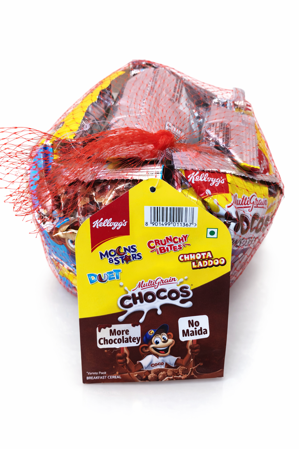 Kellogg’s Assorted Mini Cereal Pack, Multigrain Breakfast Cereals Combo (7 Mini Packs), Chocos, Moons & Stars, Bites & Duet, Kids Snack Pack, Ready-to-Eat