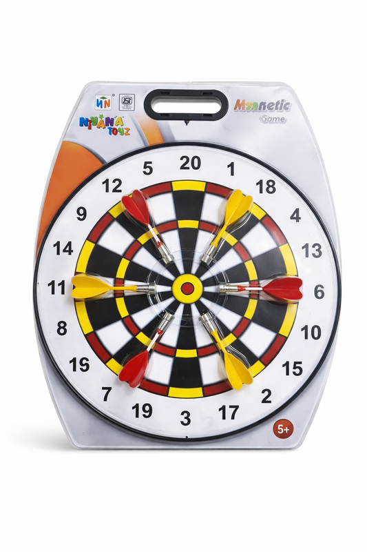 Magnetic Dart Board Game for Kids & Adults, 16.5 Inch Safe Dartboard with 6 Magnetic Darts, Wall Mount & Portable Carry Case, Indoor Fun Game (5+ Years)