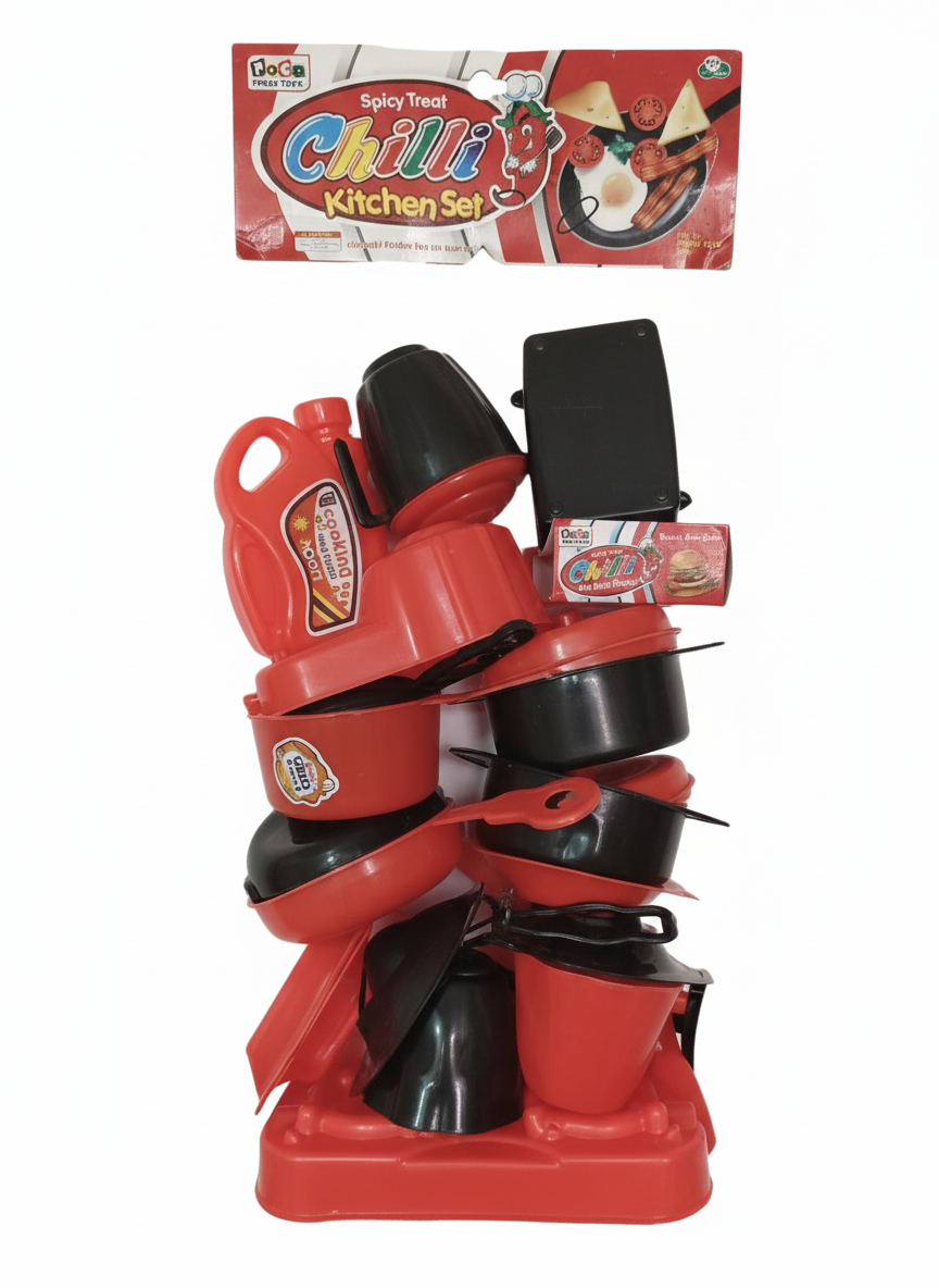Kids Kitchen Play Set – Chilli Kitchen Toy Set with Pots, Pans &amp; Cooking Accessories