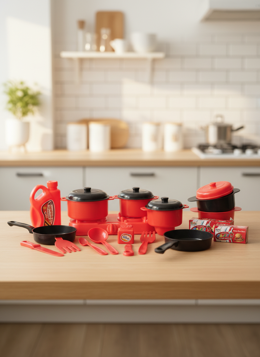 Kids Kitchen Play Set – Chilli Kitchen Toy Set with Pots, Pans &amp; Cooking Accessories