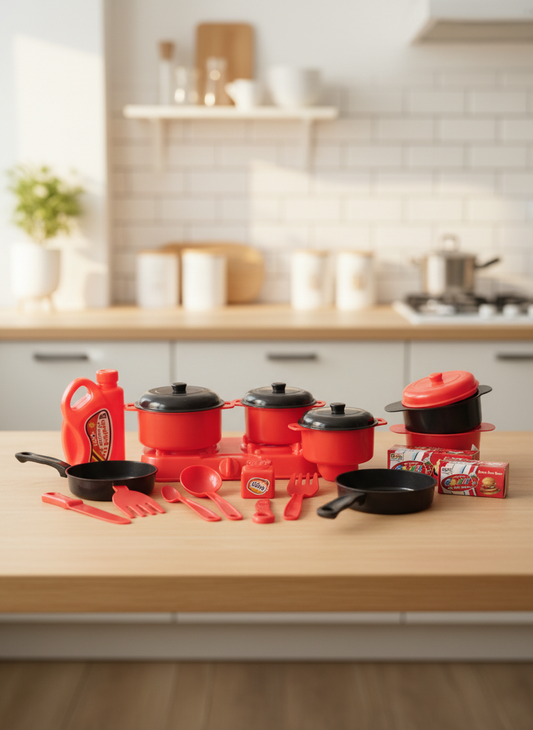Kids Kitchen Play Set – Chilli Kitchen Toy Set with Pots, Pans &amp; Cooking Accessories