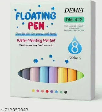 Bright pastel floating pens sell best on Amazon when the image highlights the water-floating effect, quick-dry ink, child-safe use, and the full 8-color range.